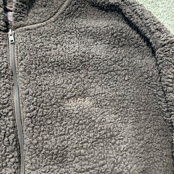 Skims Womens Brown Teddy Fleece Zip-Up Hoodie 3X - Picture 3 of 10